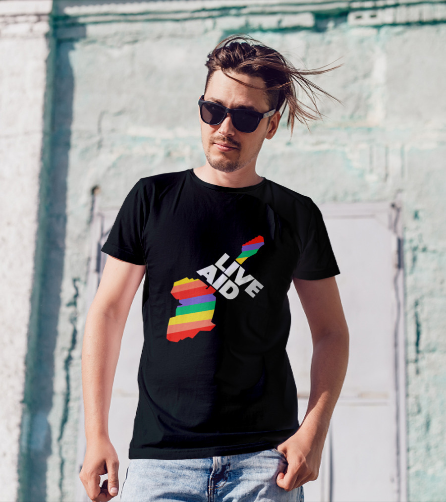 Live Aid 1985 Rainbow Africa Symbol T-Shirt