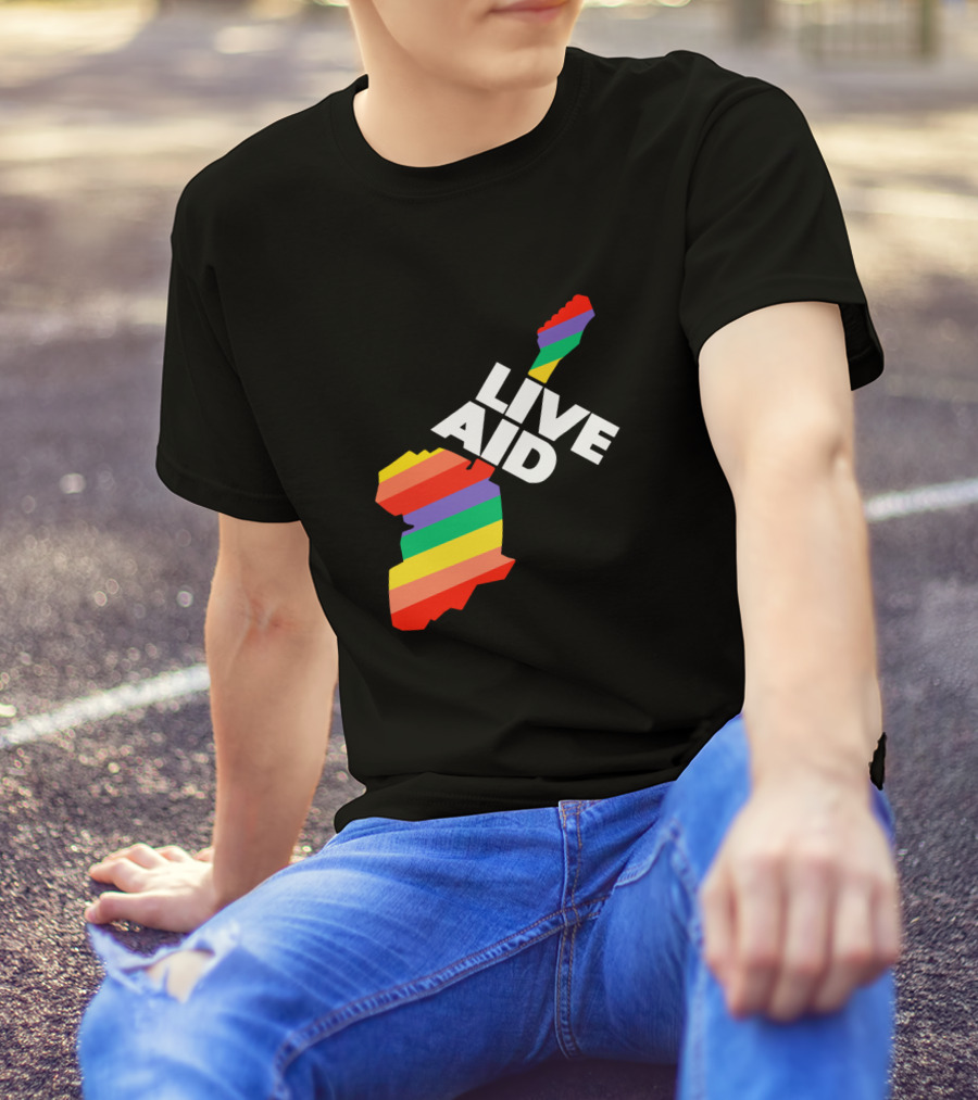 Live Aid 1985 Rainbow Africa Symbol T-Shirt