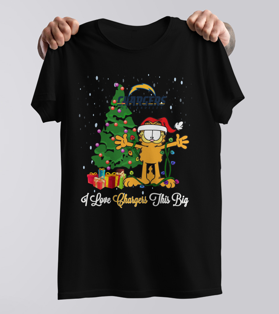 Los Angeles Chargers Christmas Garfield I Love Chargers This Big T-Shirt