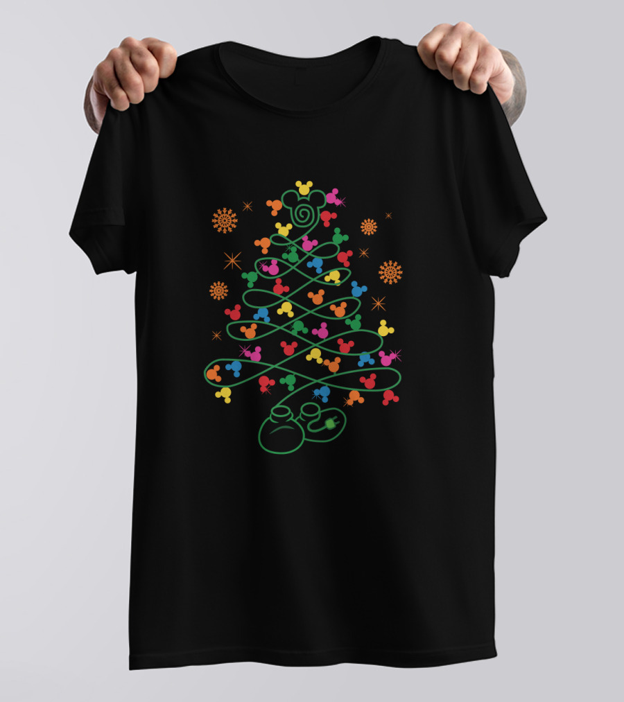 Mickey Mouse Holiday Tree With Colorful Lights T-Shirt