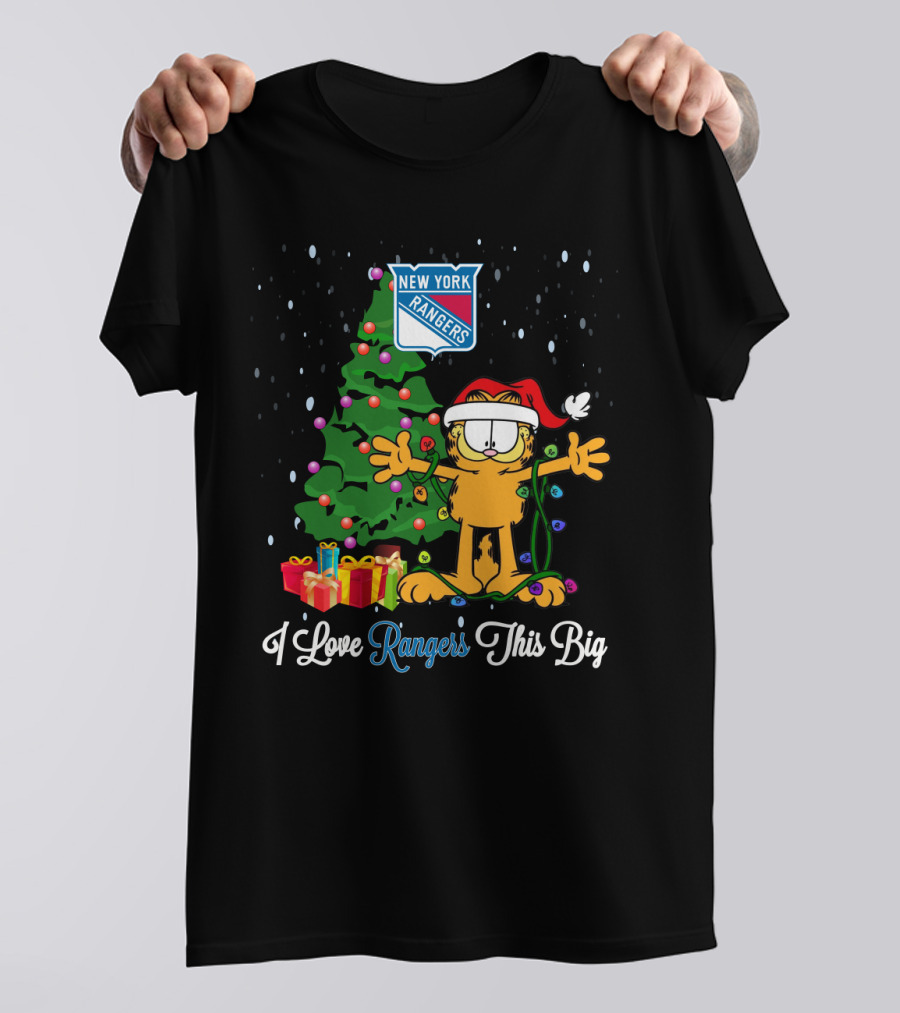 I Love New York Rangers This Big Christmas Garfield T-Shirt