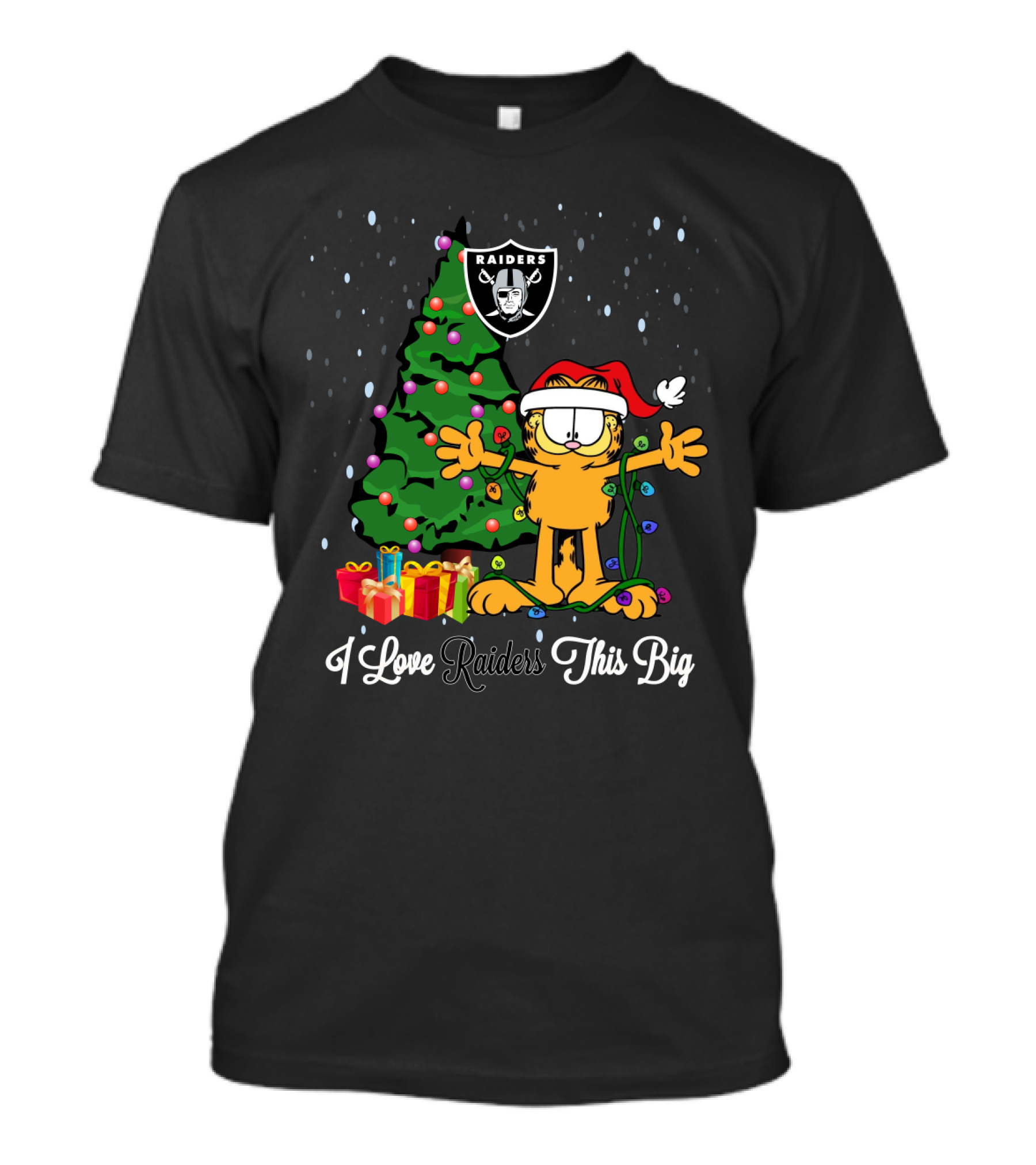 I Love Raiders This Big Christmas Garfield Raiders Tree T-Shirt