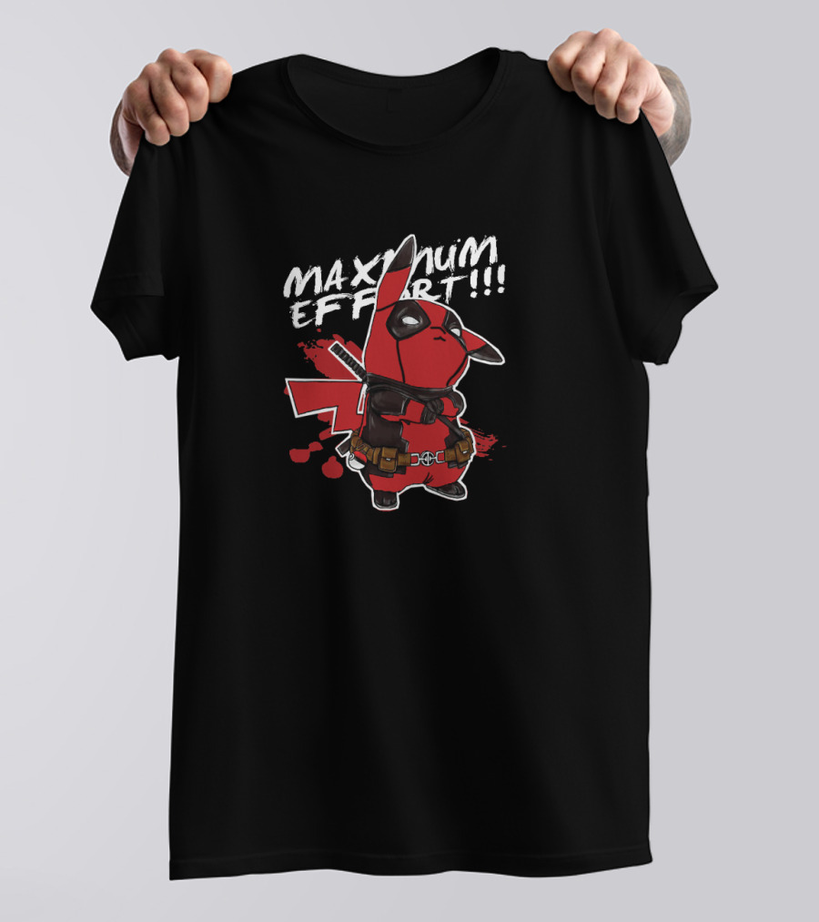 Maximum Effort Pikapool Pikachu Deadpool Fusion T-Shirt