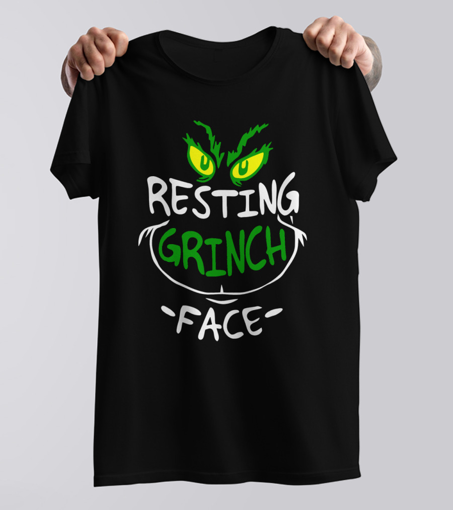 Resting Grinch Face Christmas Grinch Eyes And Smile T-Shirt