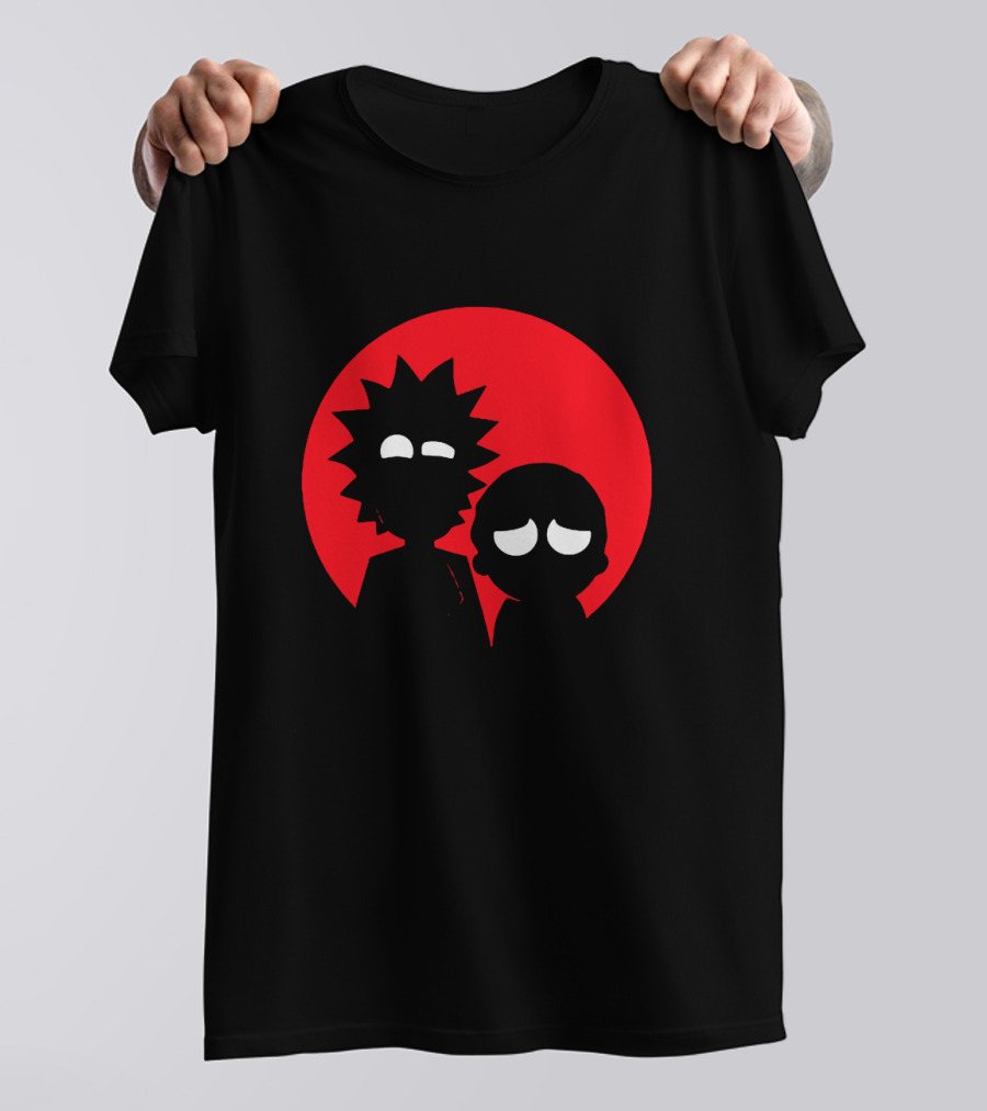 Rick And Morty Silhouette Red Sun Circle T-Shirt