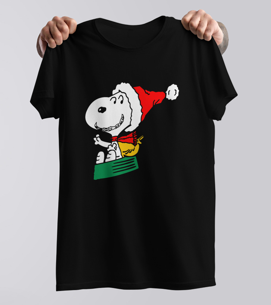 Snoopy Santa Sleigh Holiday Fun T-Shirt
