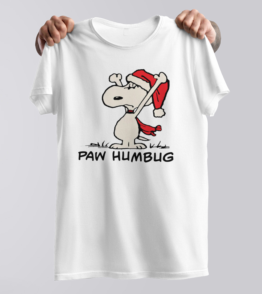 Snoopy Paw Humbug Christmas Santa Hat T-Shirt