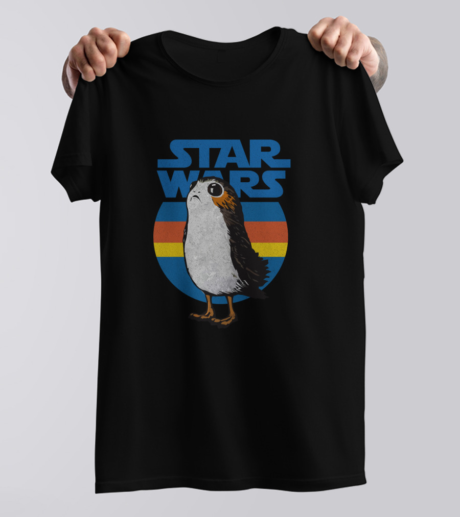 Star Wars The Last Jedi Porg Retro Stripe T-Shirt