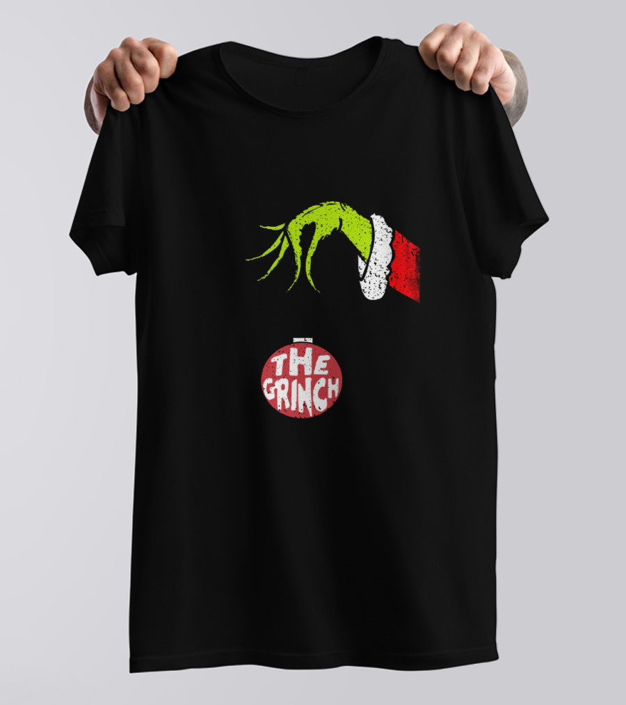The Grinch Green Hand Holding Red T-Shirt