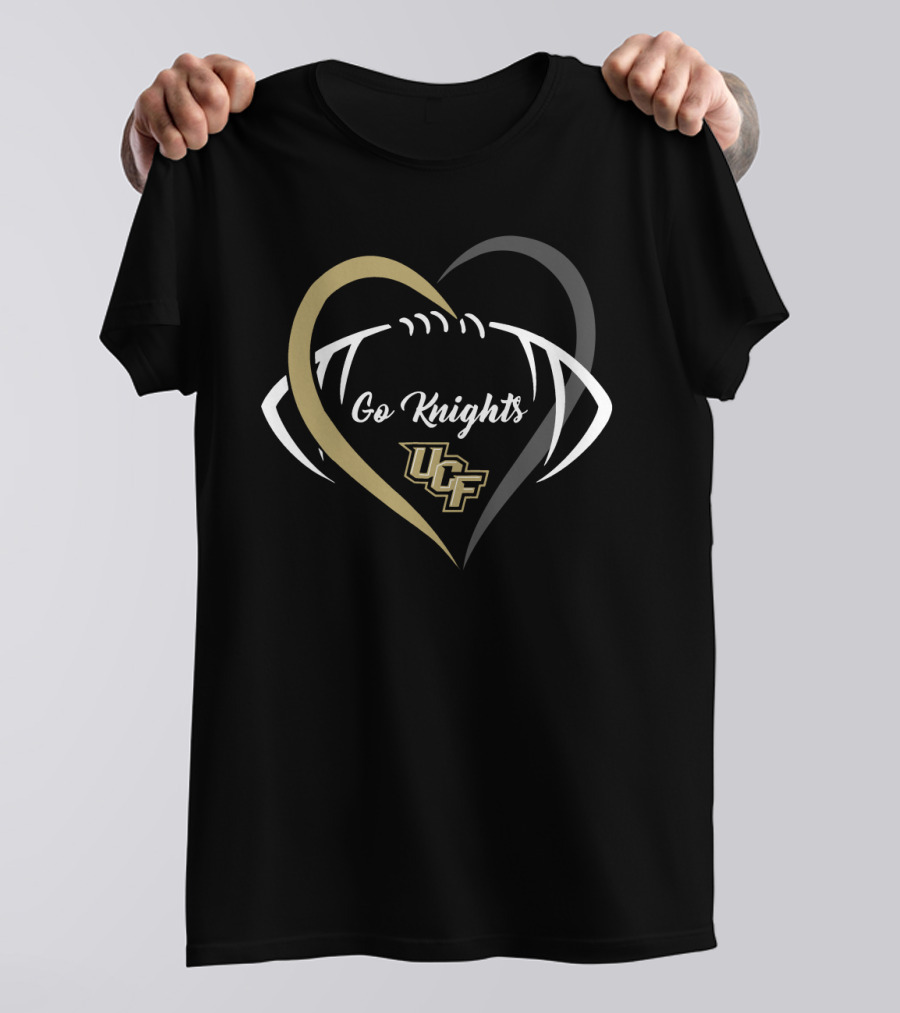 Go Knights Ucf Heart Football T-Shirt