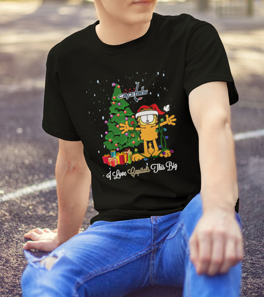 Washington Capitals Christmas Tree Garfield I Love Capitals This Big T-Shirt