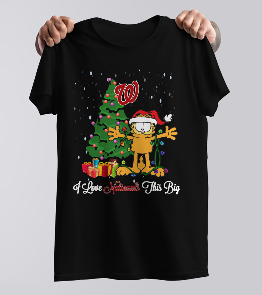I Love Nationals This Big Christmas Garfield Washington Nationals T-Shirt
