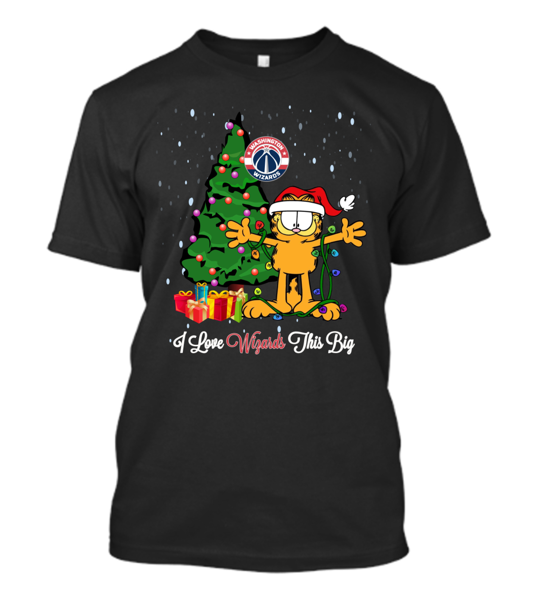 Washington Wizards Garfield Christmas I Love Wizards This Big T-Shirt