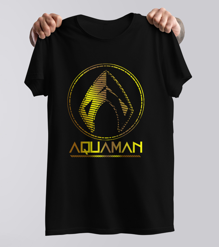 Aquaman Movie Gold Trident Emblem Iconic Symbol T-Shirt