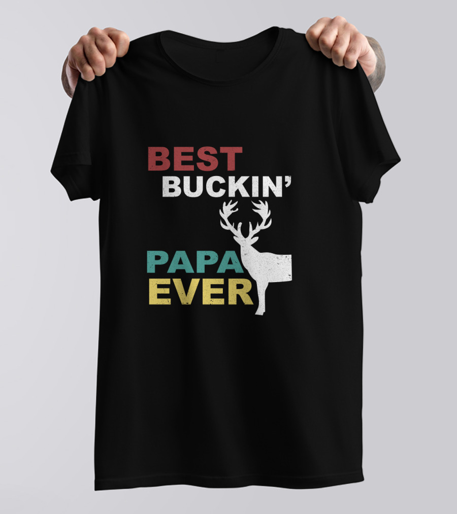 Best Buckin' Papa Ever Deer Antler T-Shirt