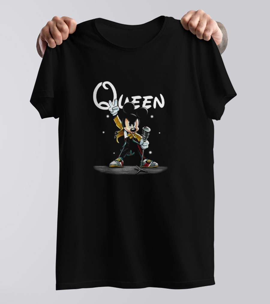 Disney Mickey Queen Tribute With Iconic Microphone Pose T-Shirt