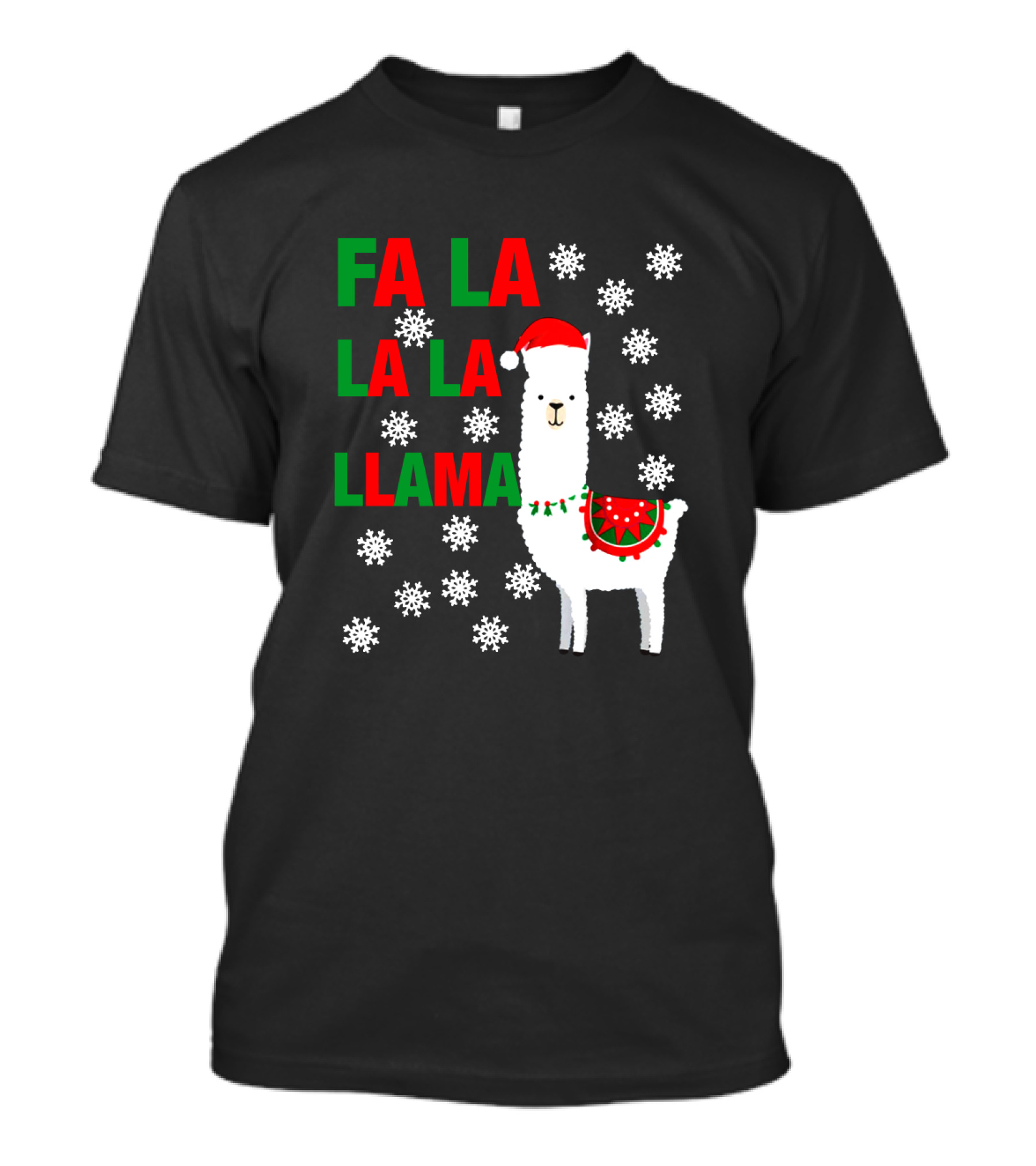 Fa La La La Llama Christmas Snowflake Holiday T-Shirt
