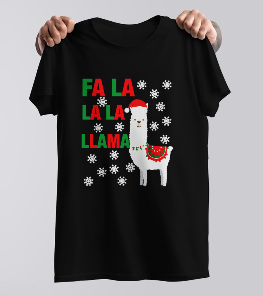 Fa La La La Llama Christmas Snowflake Holiday T-Shirt
