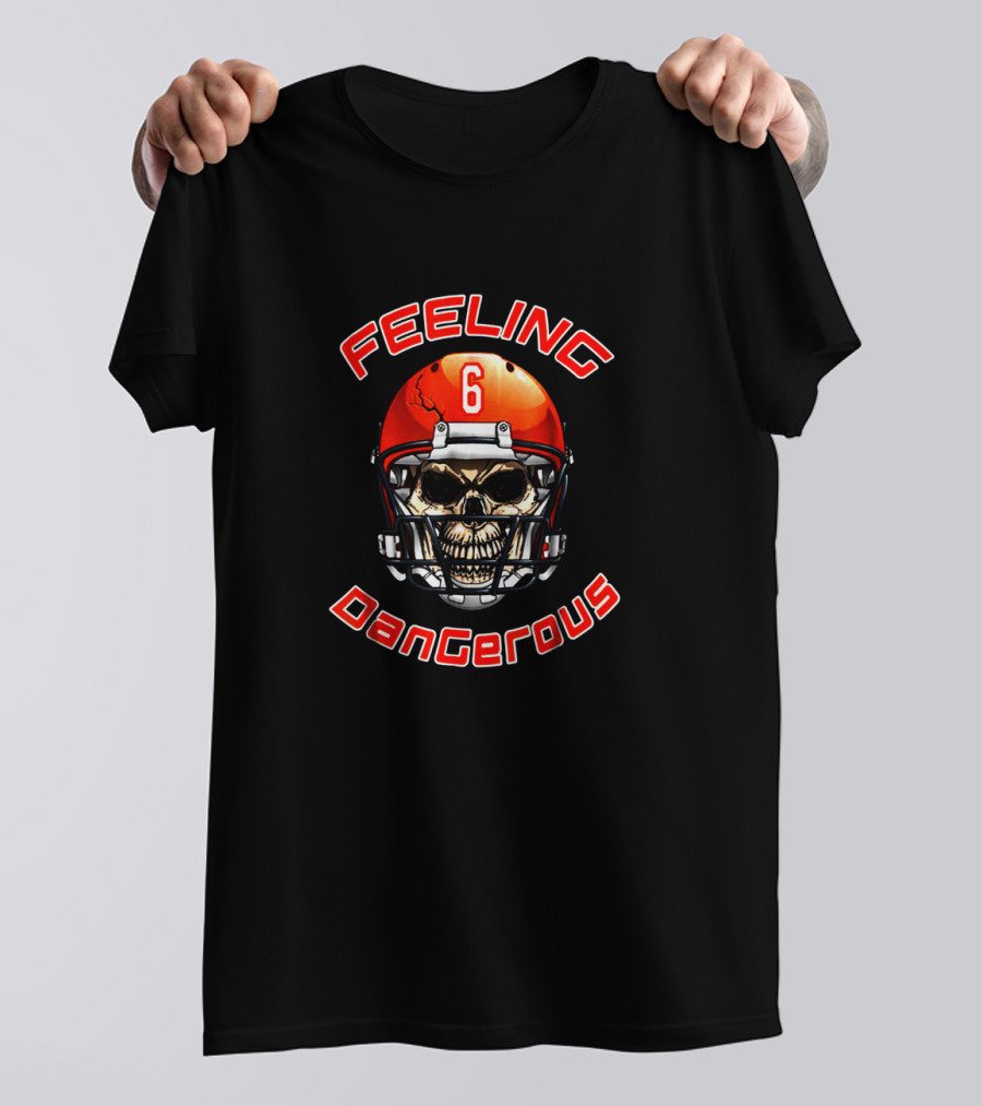 Feeling Dangerous Football Skull Helmet T-Shirt
