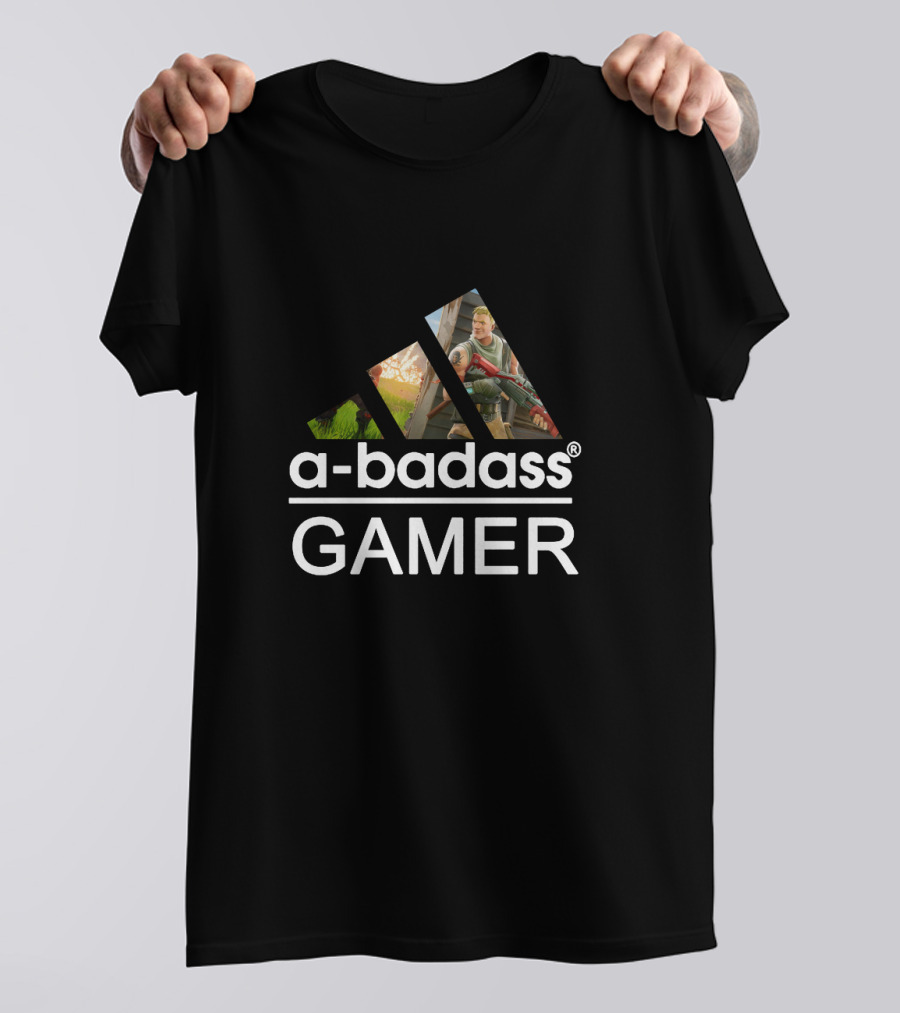Fortnite A Badass Gamer Triangular Logo Style T-Shirt