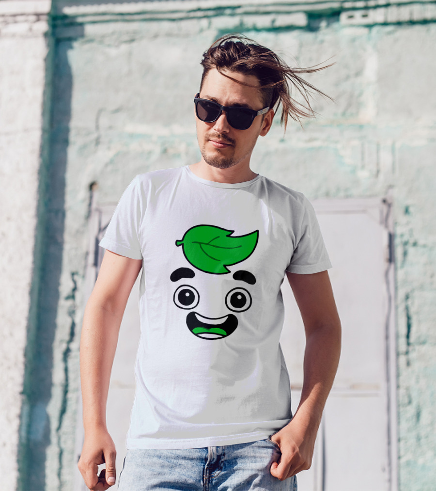 Guava Juice Leaf Head Character Face T-Shirt
