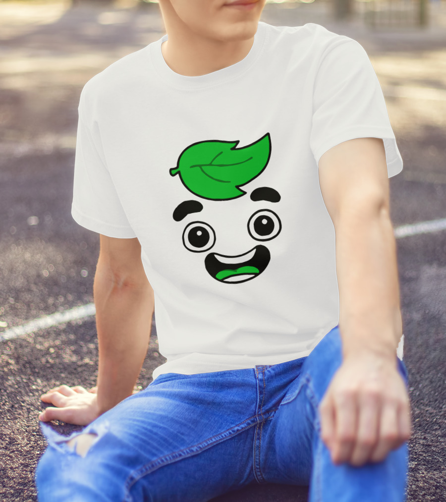 Guava Juice Leaf Head Character Face T-Shirt