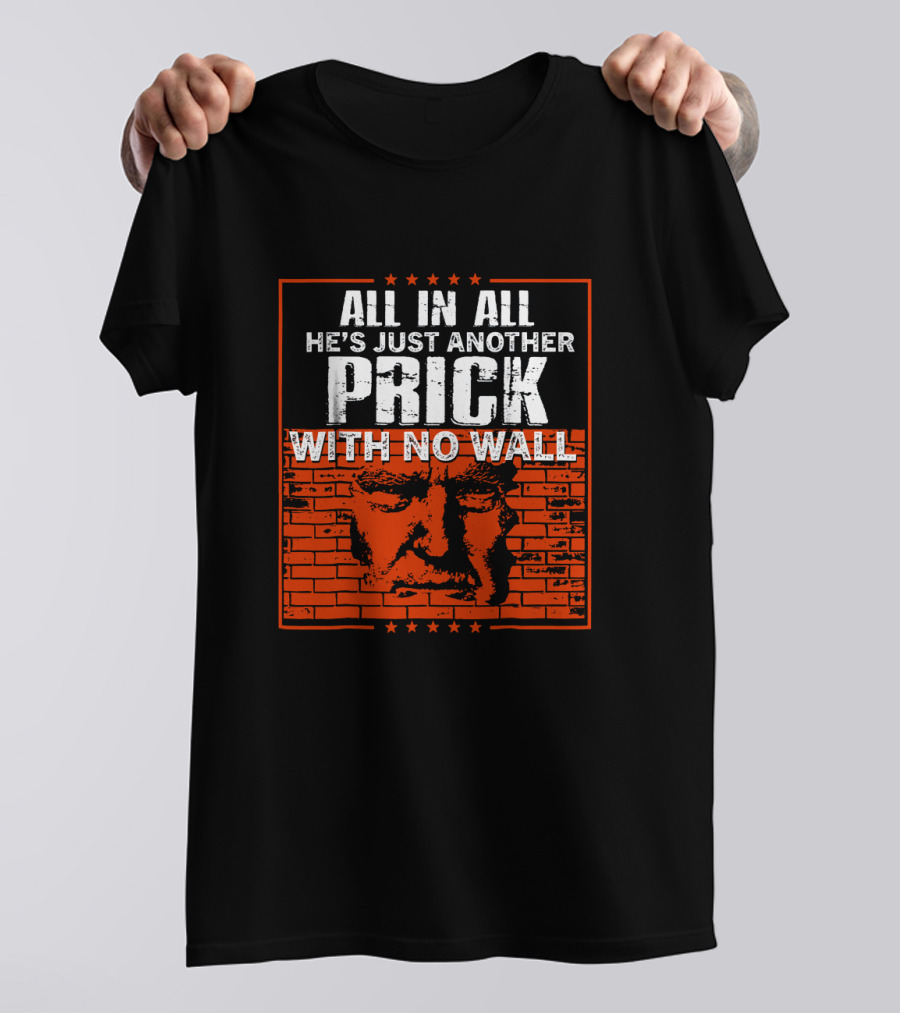 All In All He's Just Another Prick With No Wall With Brick Background T-Shirt