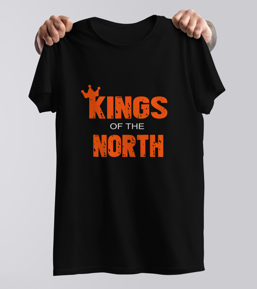 Kings Of The North Crown Symbol Bold Orange Typography T-Shirt