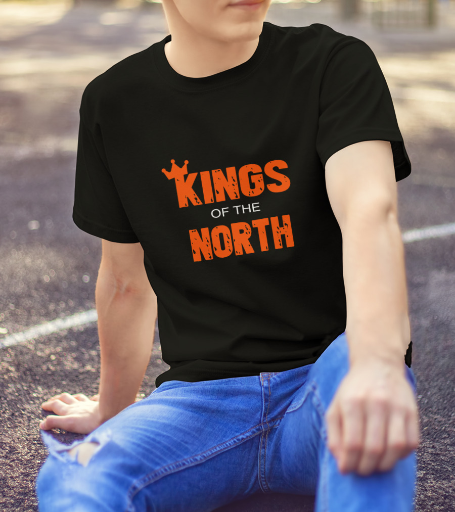 Kings Of The North Crown Symbol Bold Orange Typography T-Shirt