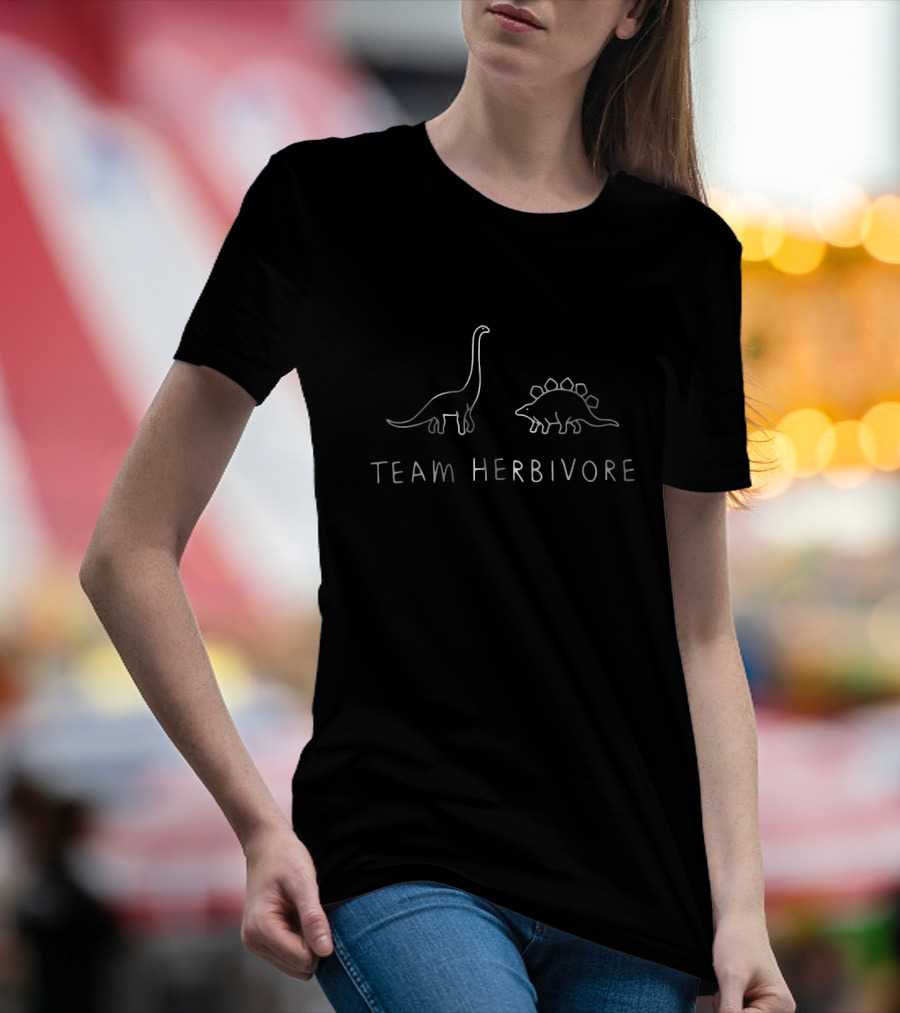 Team Herbivore Dinosaurs Brontosaurus Stegosaurus Graphics T-Shirt