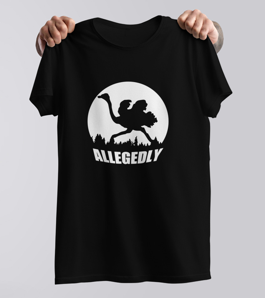 Allegedly Vintage Ostrich Bigfoot Silhouette Forest Moon T-Shirt