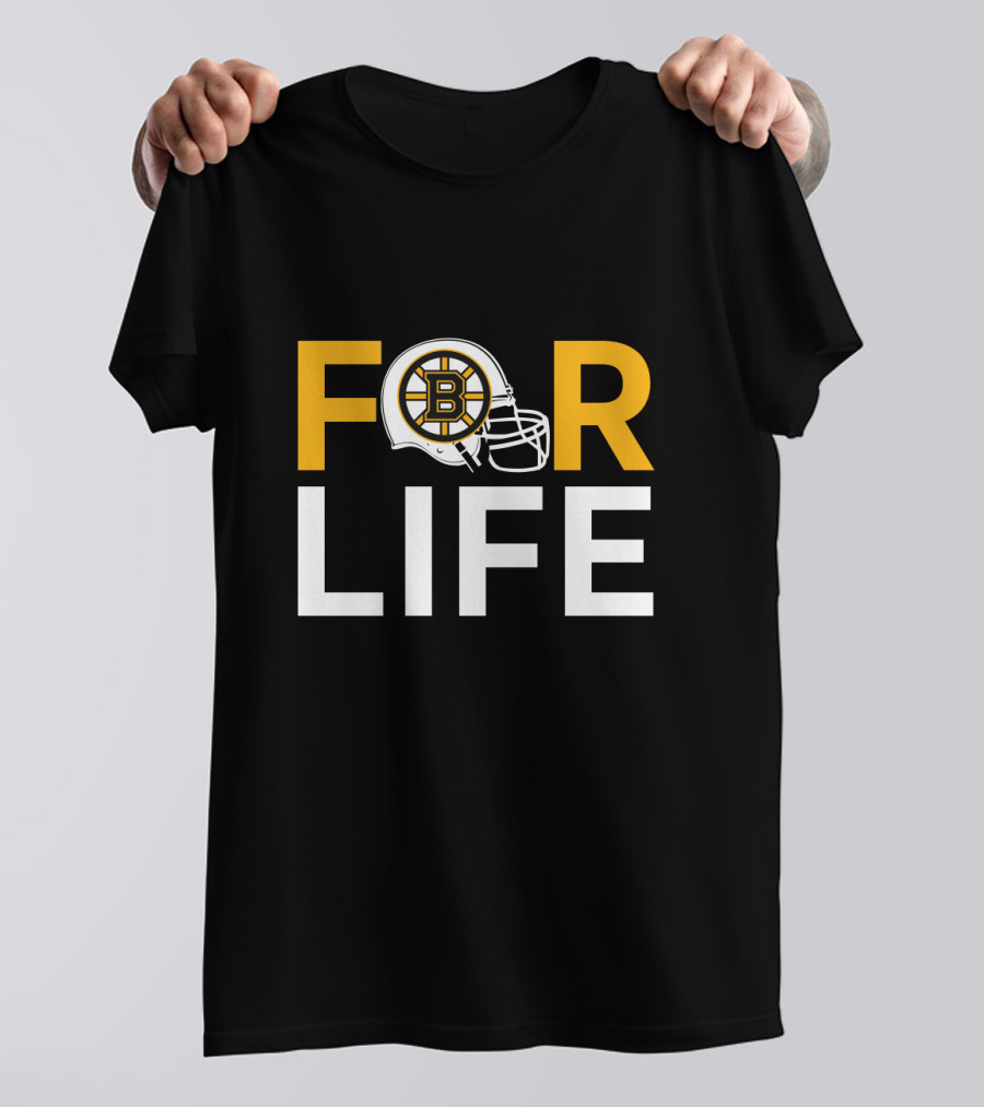 Boston Bruins Helmet For Life T-Shirt