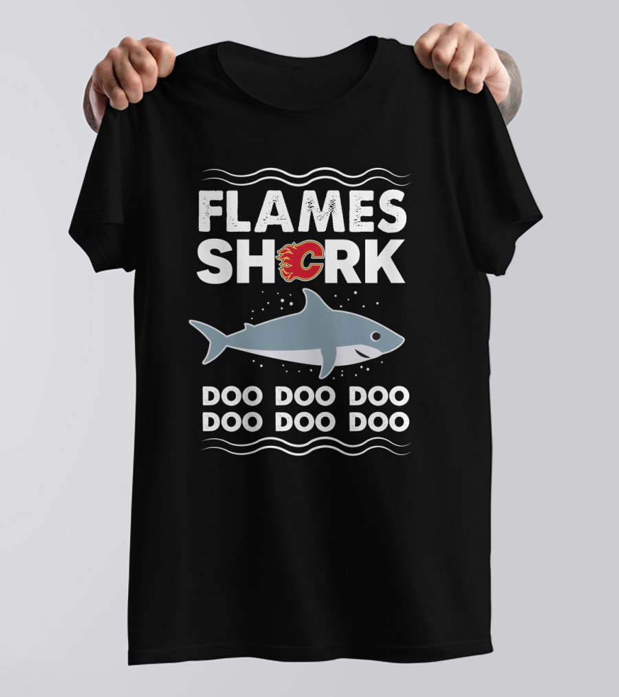 Flames Shark Doo Doo Doo Calgary Hockey T-Shirt
