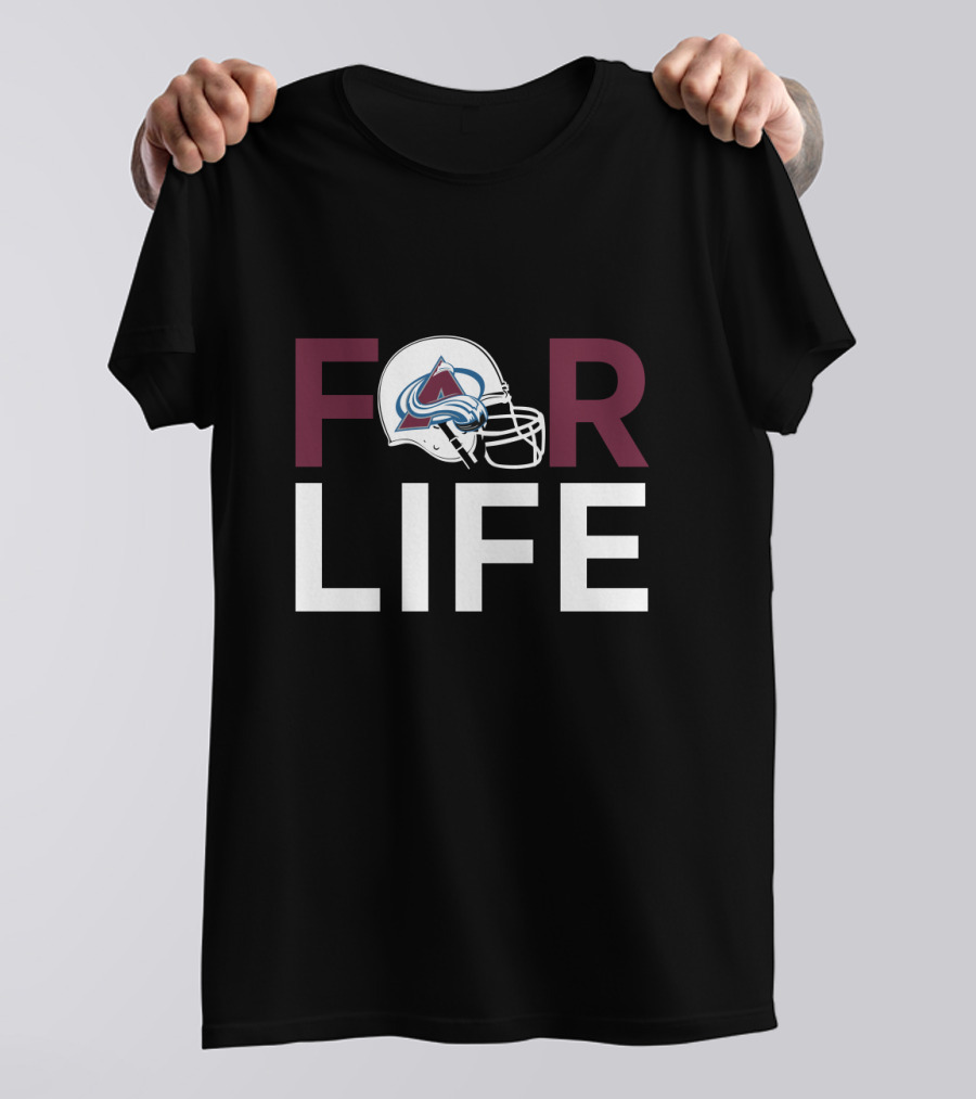 Colorado Avalanche Helmet Logo For Life T-Shirt