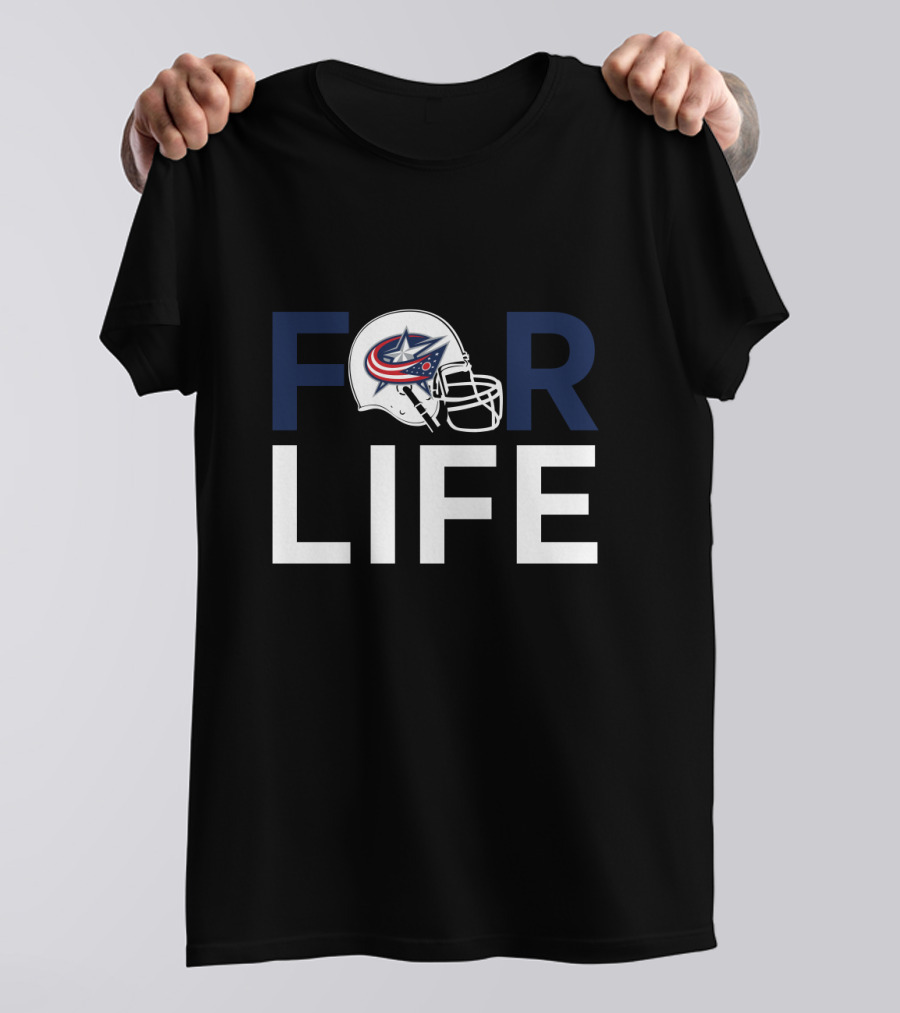 Columbus Blue Jackets Helmet Emblem For Life T-Shirt