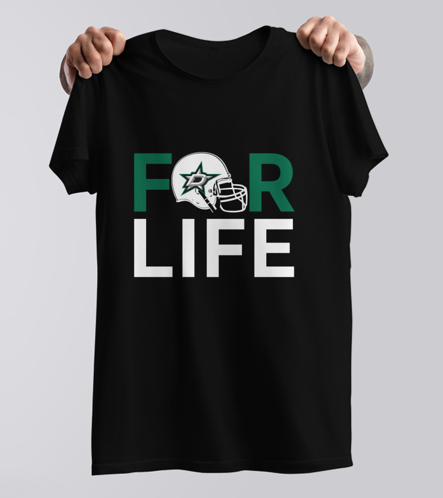 Dallas Stars Helmet Logo For Life Fan Commitment T-Shirt