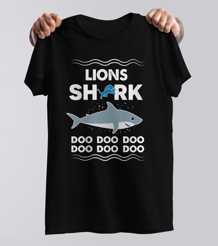 Lions Shark Doo Doo Doo Detroit Fans T-Shirt