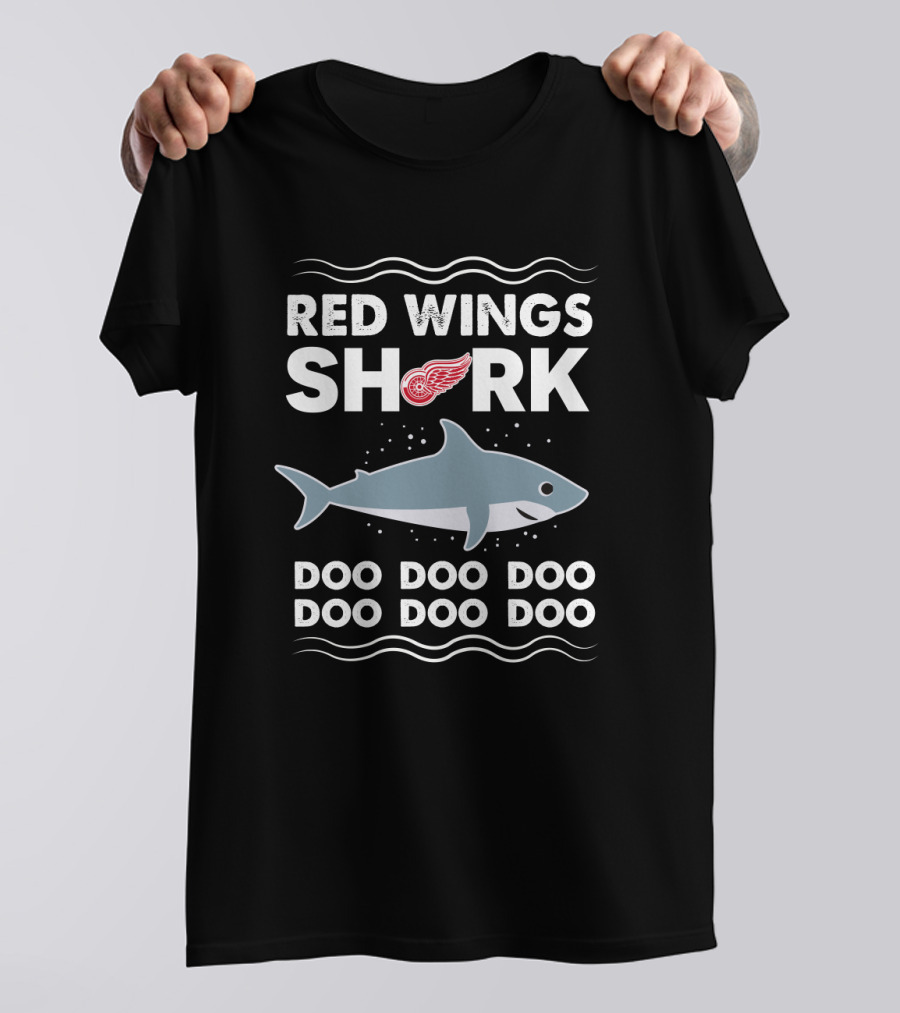 Red Wings Shark Doo Doo Detroit Hockey Fan Song With Shark T-Shirt