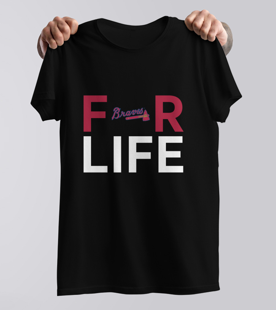 Braves Tomahawk Logo Between Bold For Life Atlanta Fans T-Shirt