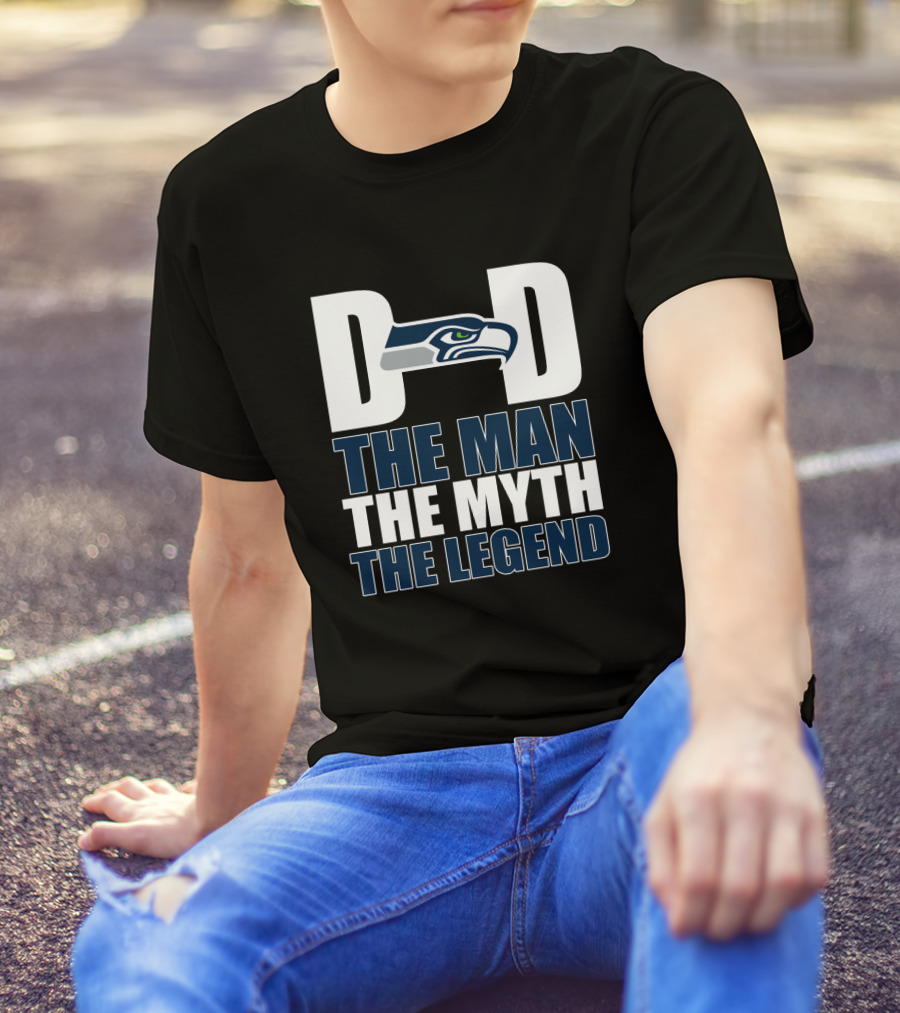Seattle Seahawks Dad The Man The Myth The Legend Father's Day T-Shirt