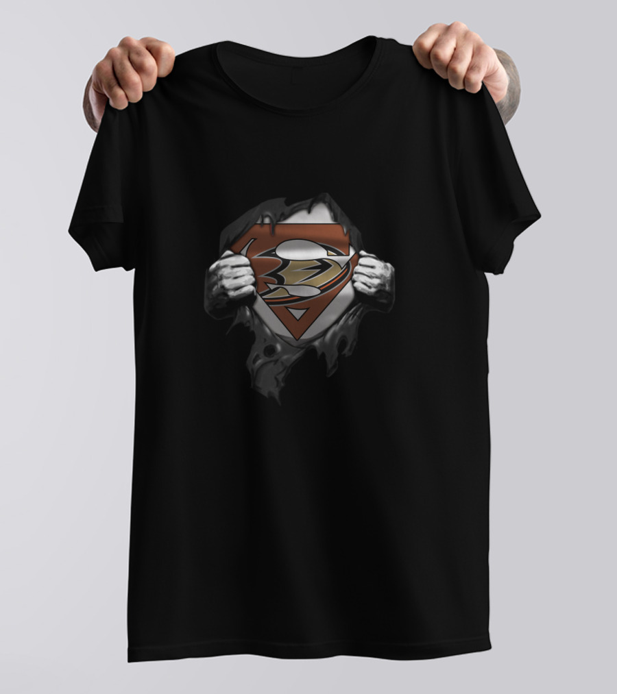 Anaheim Ducks Superman Logo Crossover T-Shirt