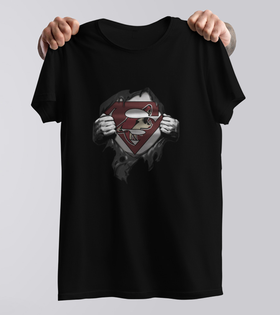 Arizona Coyotes Superman Shield Mashup Fan Favorite T-Shirt