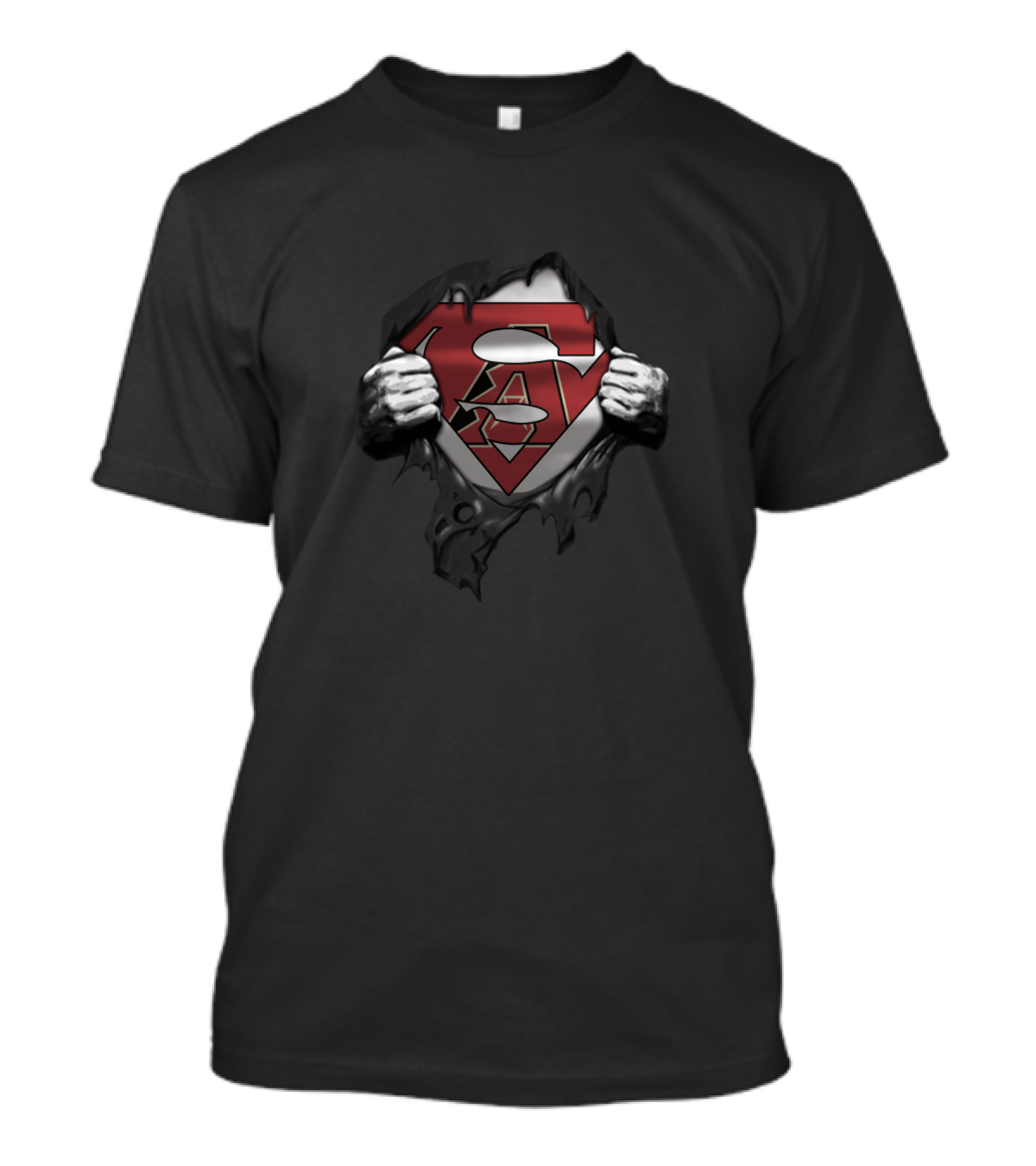 Arizona Diamondbacks Superman Logo Fan Fusion With Iconic Chest Reveal T-Shirt