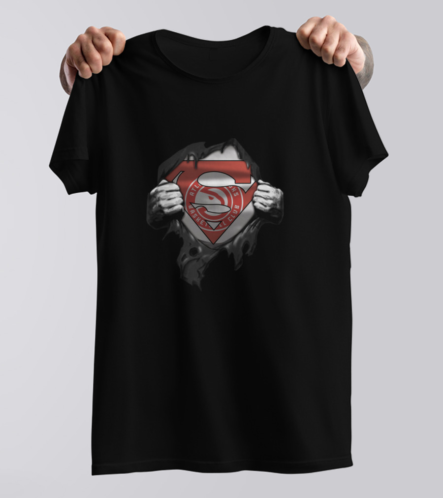 Atlanta Hawks Basketball Club Superman Logo Fan Crossover T-Shirt