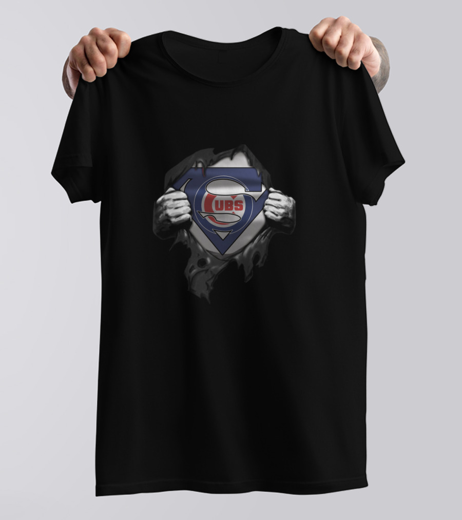 Chicago Cubs Superman Logo Fan Crossover T-Shirt