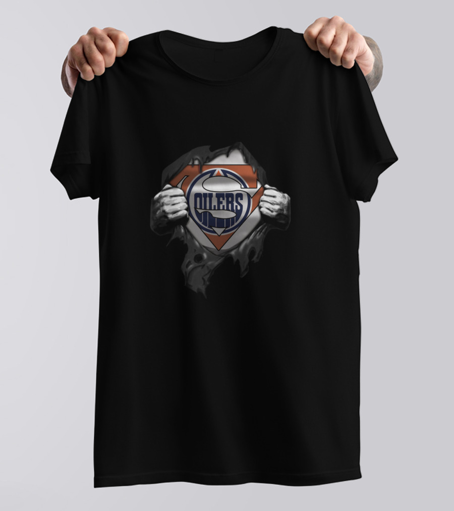 Edmonton Oilers Superman Logo Mashup For Fans T-Shirt