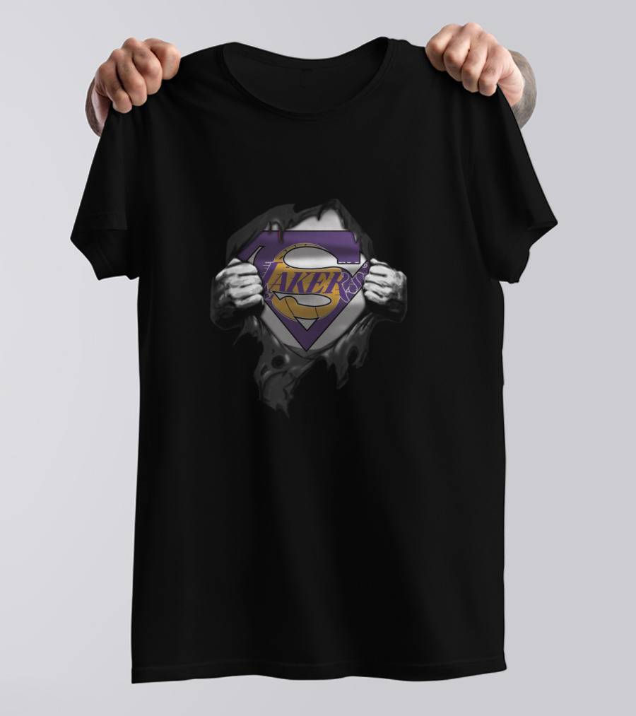 Superman Los Angeles Lakers Fans Logo Unification T-Shirt