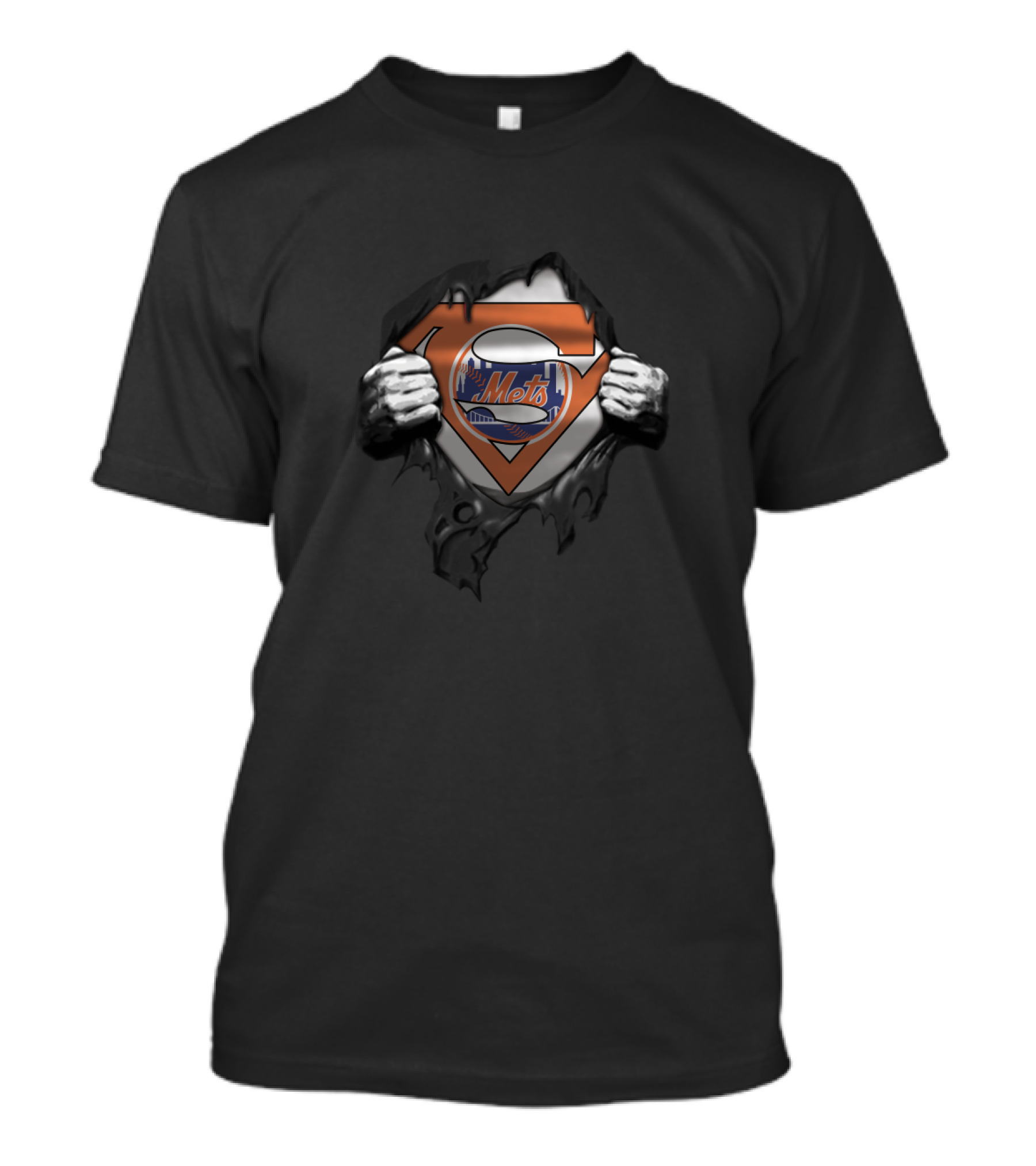 New York Mets Superman Logo Crossover Fan Gear T-Shirt
