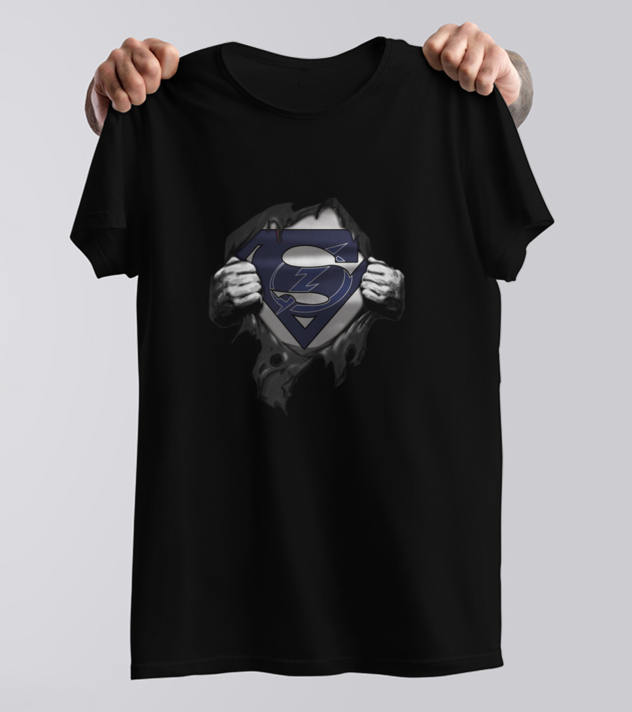 Superman Tampa Bay Lightning Logo Collaboration For Fans T-Shirt