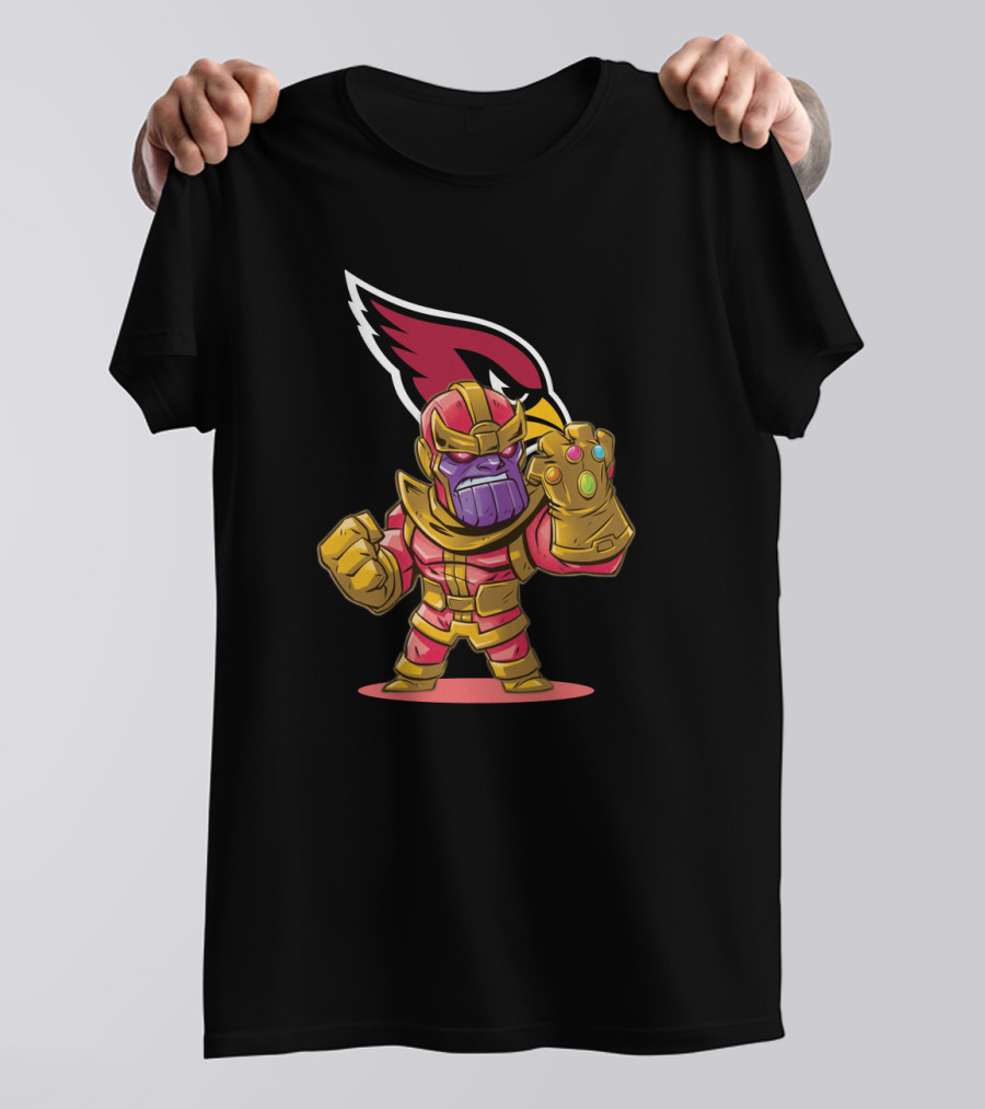 Thanos Arizona Cardinals Infinity Gauntlet Fan Crossover T-Shirt